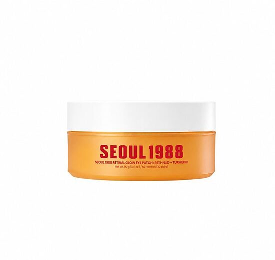 Pretnovecošanās hidrogēla acu patči ar retinalu un NAD+ ādas tvirtumam K-SECRET Seoul 1988 Retinal Glow Eye Patch : RETI-NAD + TURMERIC
